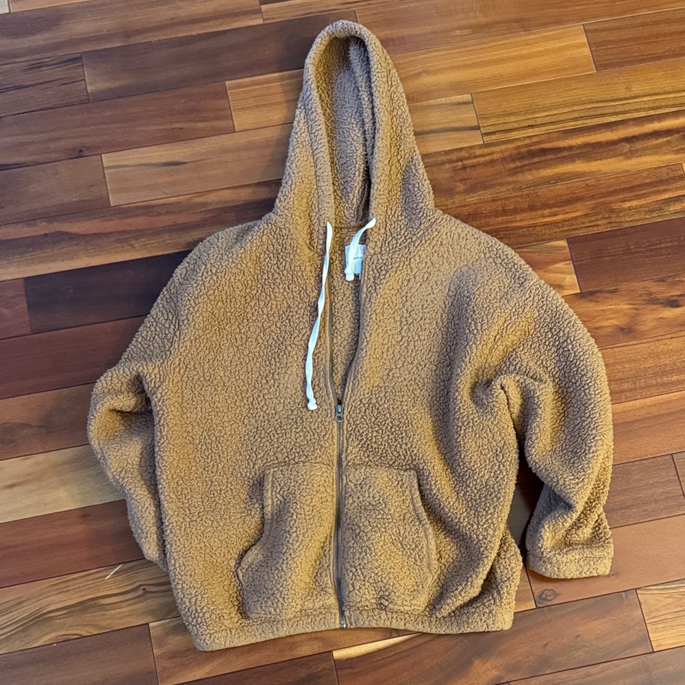 American Eagle Outfitters Tan Teddy Jacket